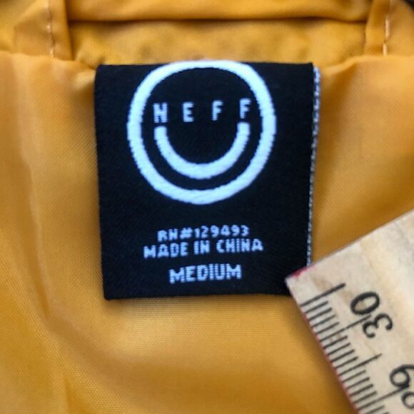 Neff Mustard Yellow Rose Checked Jacket Mens Size M - Picture 7 of 7